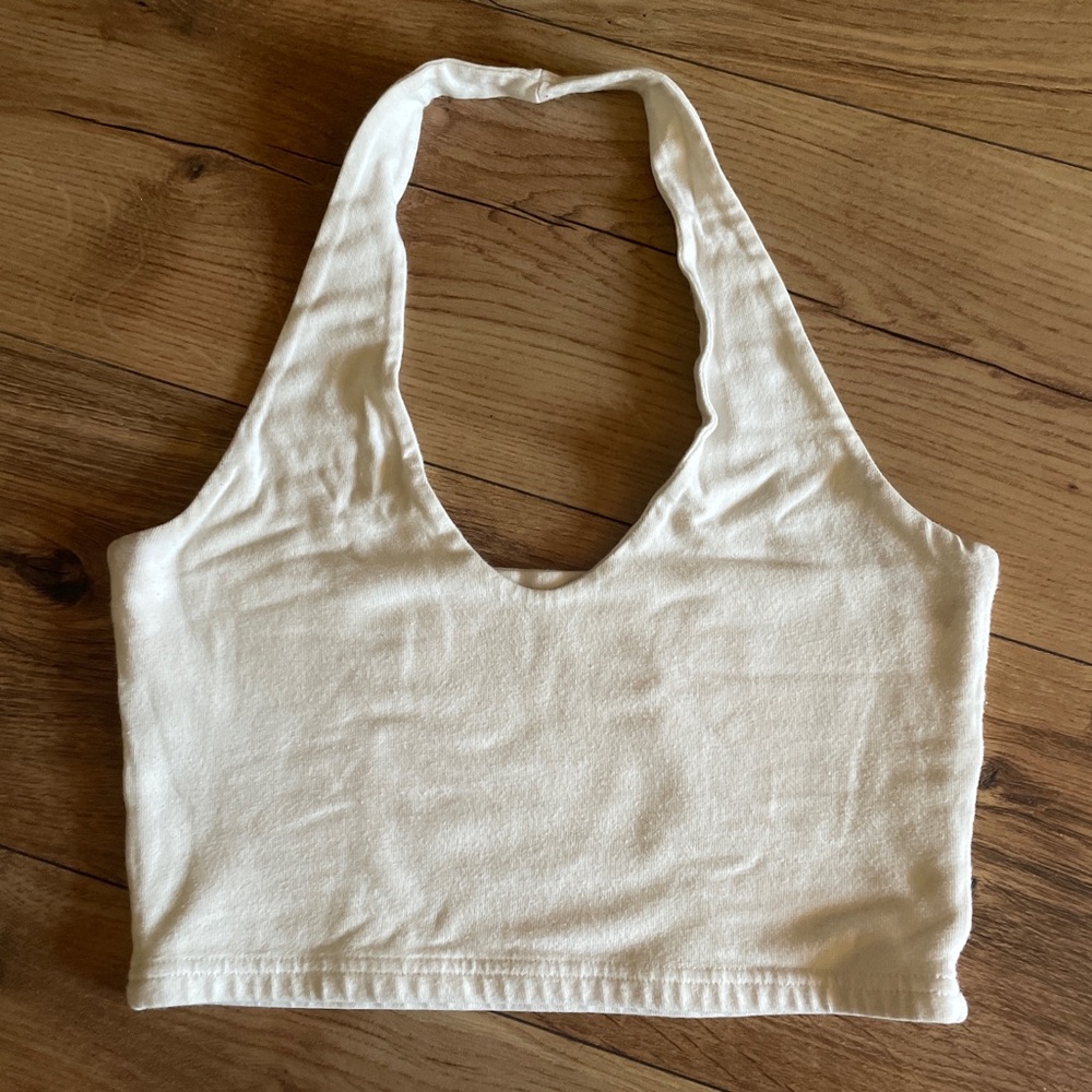 Brandy Melville White Halter Crop Top